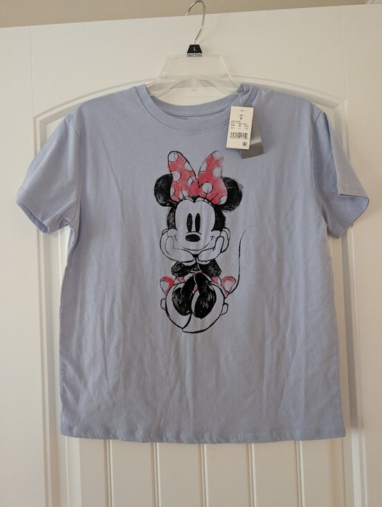 Disney Tops - NWT Small Vintage Minnie Mouse Sitting Light Blue Crew Neck Tee